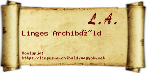 Linges Archibáld névjegykártya